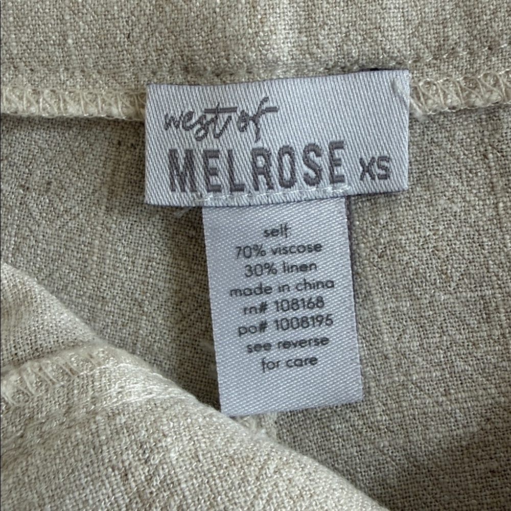 West of Melrose Tilly’s Women's Linen Oatmeal Shorts Size X-Small - Picture 10 of 11